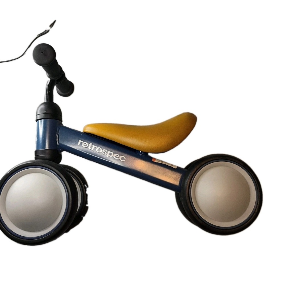 Retrospec Cricket Mini Balance Bike Blue Ridge Navy Steel Toddler 4-Wheel Bike